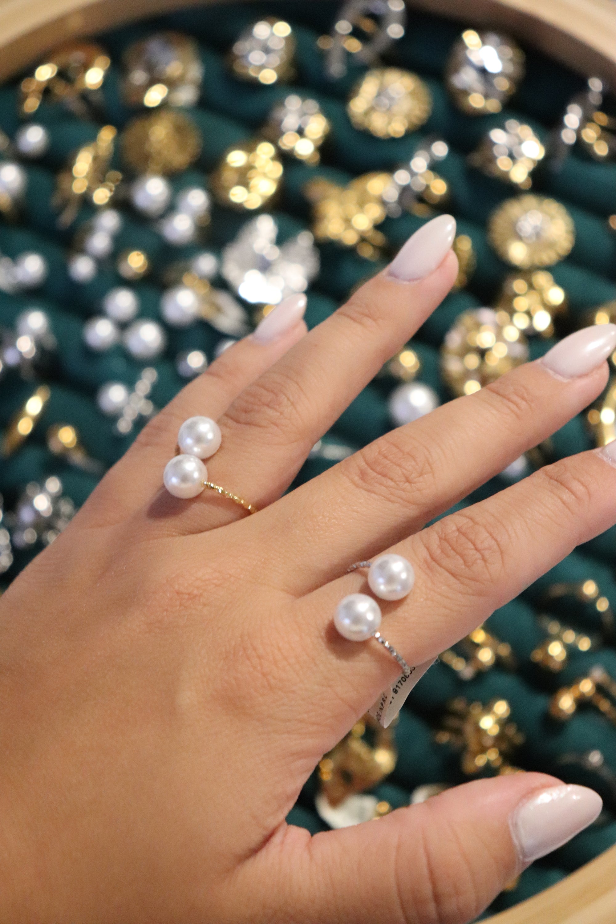 Anel Pérolas Gémeas