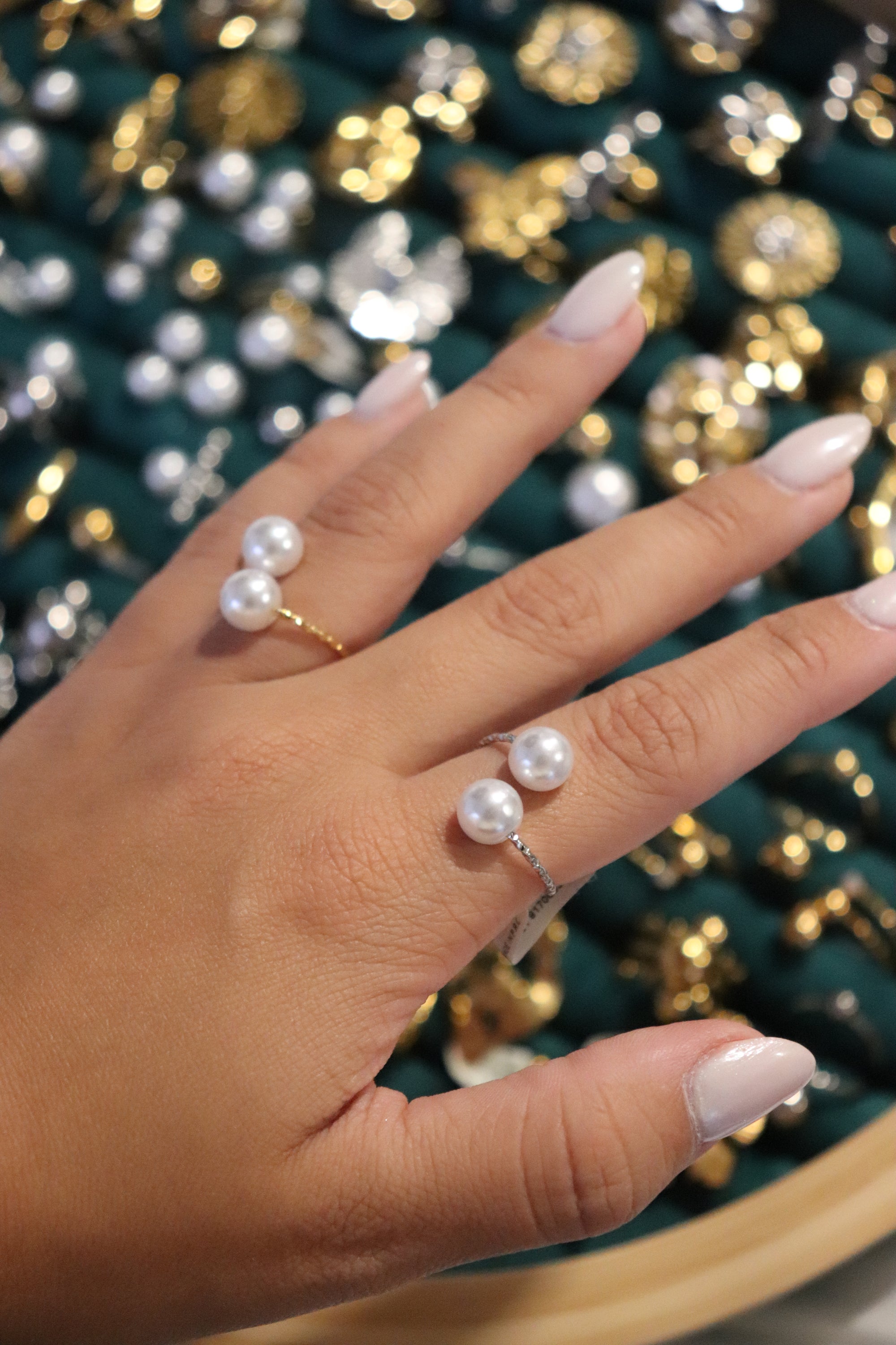 Anel Pérolas Gémeas