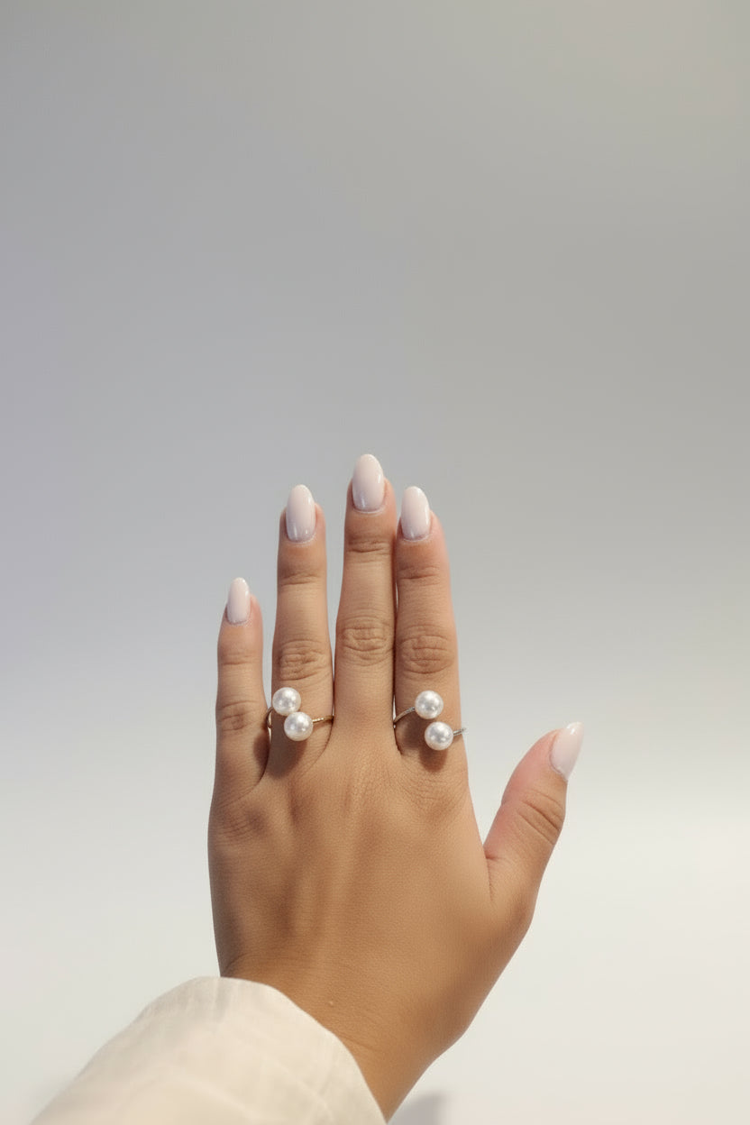 Anel Pérolas Gémeas