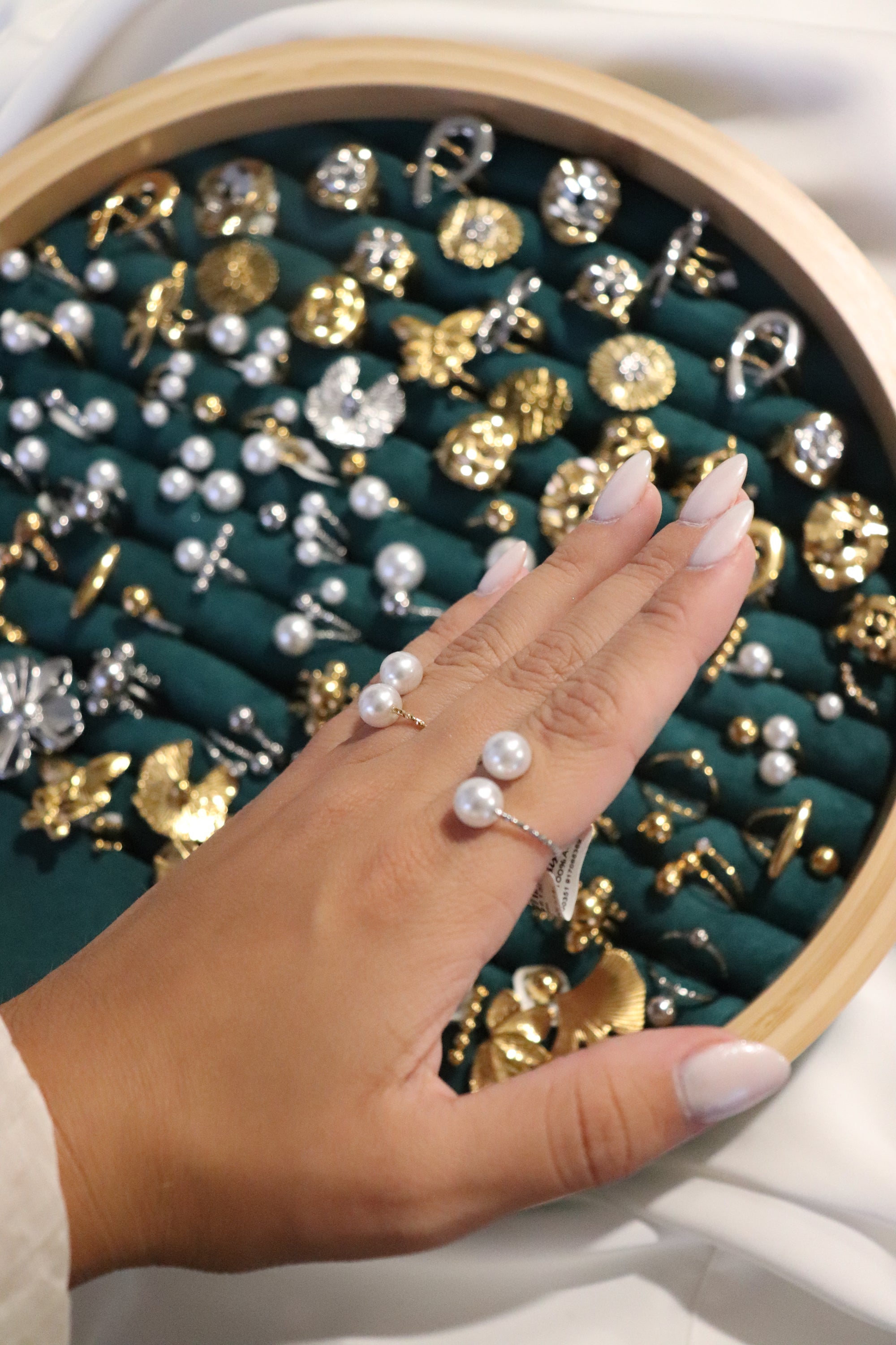 Anel Pérolas Gémeas